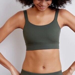 NWOT ADAY Lighten Up Moss Green Sports Bra sz XS